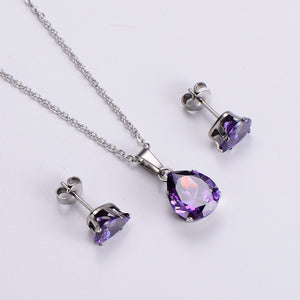 Teardrop Shape Necklace and Earring Set - Unique Inspirations by Tracy and Anna