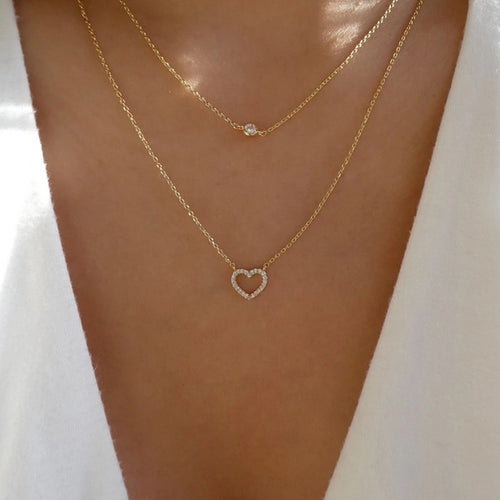 TWO LAYER HEART NECKLACE - Unique Inspirations by Tracy and Anna