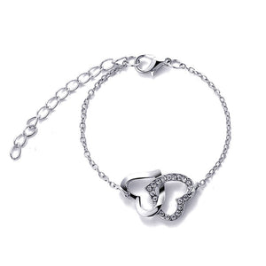 Double Heart and Rhinestone Bracelet - Unique Inspirations by Tracy and Anna