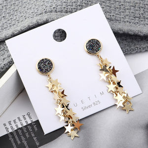 S925 Star Dangle Earrings Post Back - Unique Inspirations by Tracy and Anna