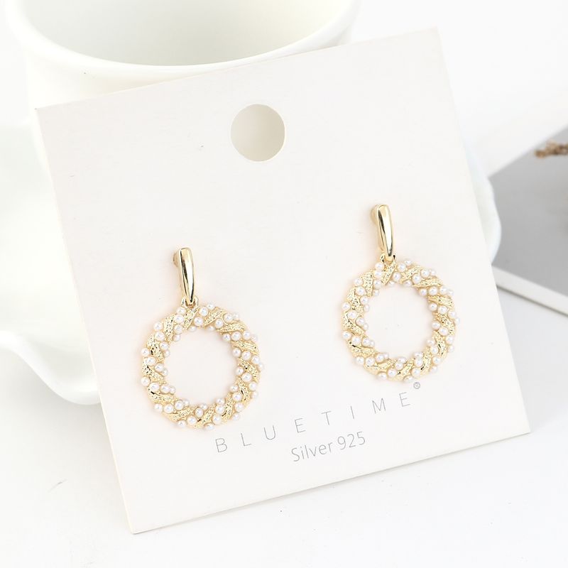 Goldplated Wild Pearl Hollow S925 Silver Pin Earrings - Unique Inspirations by Tracy and Anna