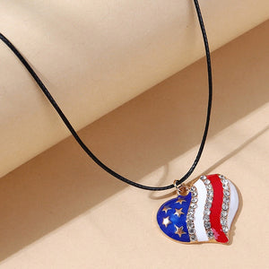 Oil Drip American Flag Necklace - Unique Inspirations by Tracy and Anna