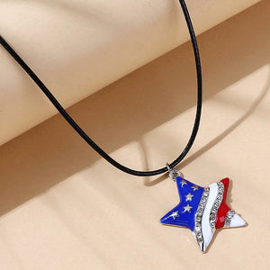Oil Drip American Flag Necklace - Unique Inspirations by Tracy and Anna