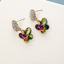 Load image into Gallery viewer, Crystal Alloy Inlaid Zircon Color Butterfly Earrings - Unique Inspirations by Tracy and Anna