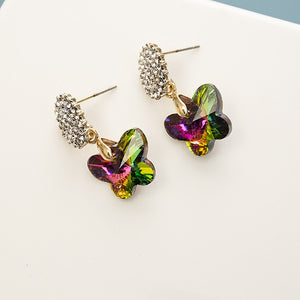 Crystal Alloy Inlaid Zircon Color Butterfly Earrings - Unique Inspirations by Tracy and Anna