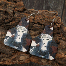 Load image into Gallery viewer, Retro Farm Cow Brand Leather Earrings - Unique Inspirations by Tracy and Anna