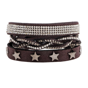 Stars, Criss-Cross Leather Urban Bracelet - Unique Inspirations by Tracy and Anna