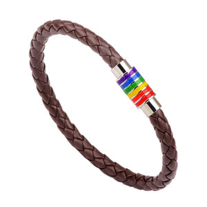 Braided Leather Pride Bracelet - Unique Inspirations by Tracy and Anna