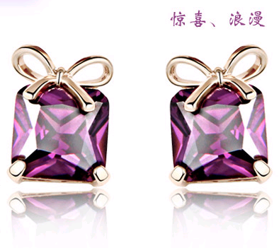 Gold Plated Zircon Bow Stud Earrings - Unique Inspirations by Tracy and Anna