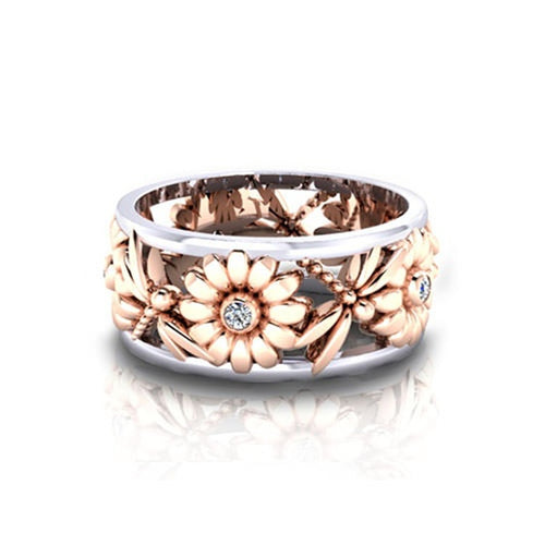 Sunflower Chrysanthemum Ring Rose Gold - Unique Inspirations by Tracy and Anna