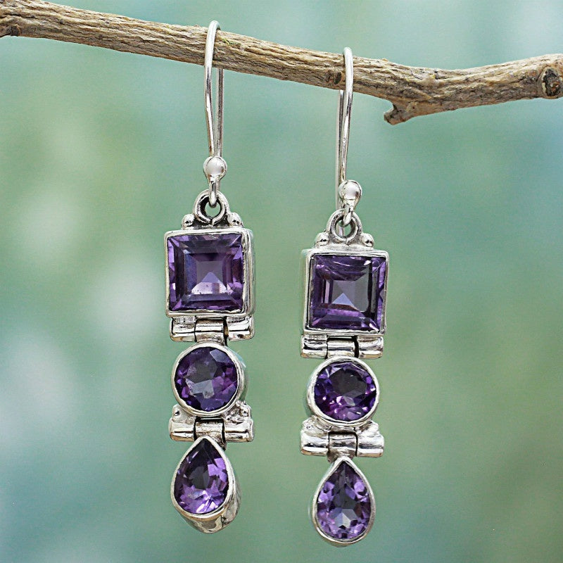 AMETHYST DANGLE EARRINGS - Unique Inspirations by Tracy and Anna