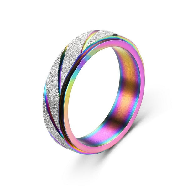 Rotatable Holographic Frosted Ring - Unique Inspirations by Tracy and Anna