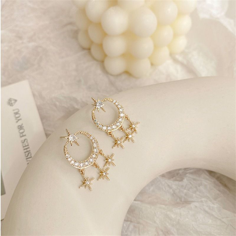 Moon and Stars Rhinestone Earrings - Unique Inspirations by Tracy and Anna
