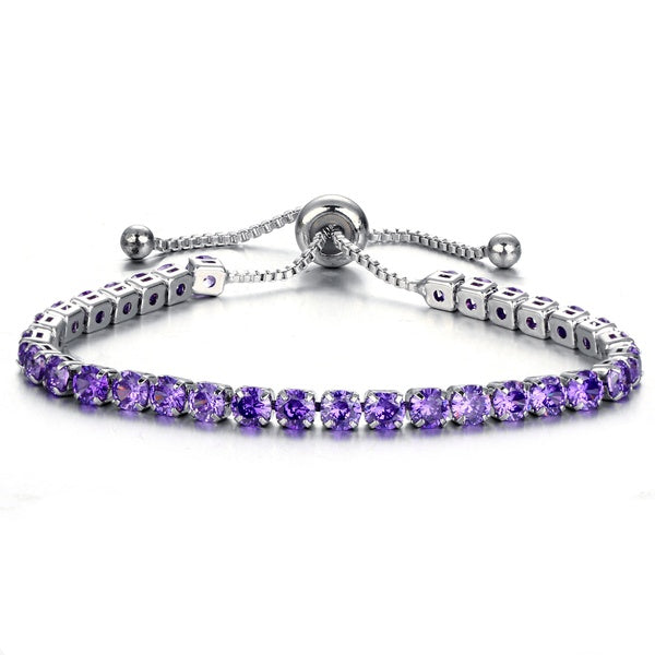 Purple Rhinestone Slider Bracelet - Unique Inspirations by Tracy and Anna