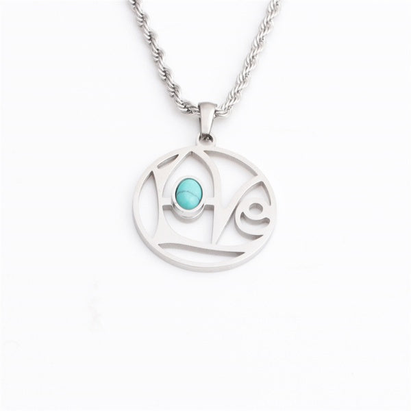 Stainless Steel Love Turquoise Pendant Necklace - Unique Inspirations by Tracy and Anna
