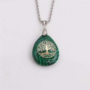 Carving Tree Of Life Drop Pendant Stainless Steel Necklace - Unique Inspirations by Tracy and Anna