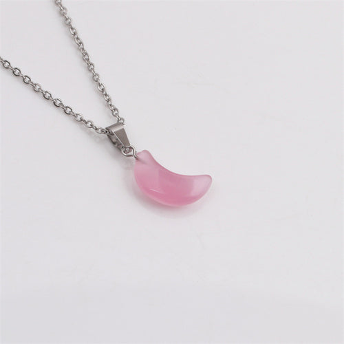 Natural Stone Moon Pendant Simple Necklace - Unique Inspirations by Tracy and Anna
