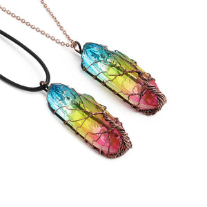 Color Crystal Pendant Stone Necklace - Unique Inspirations by Tracy and Anna