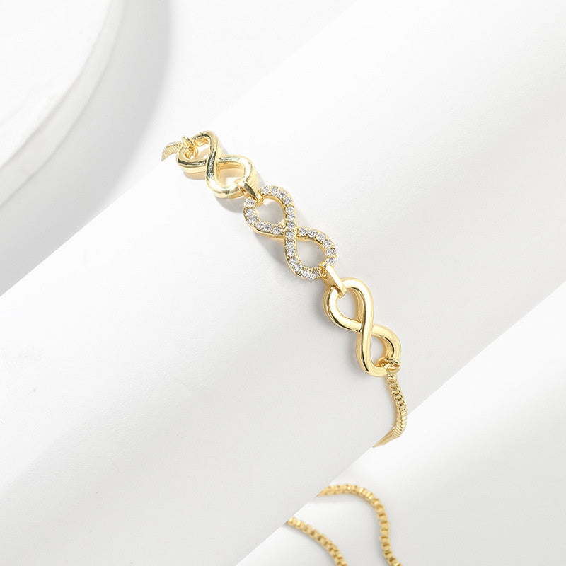Zircon Pull Infinity Bracelet - Unique Inspirations by Tracy and Anna