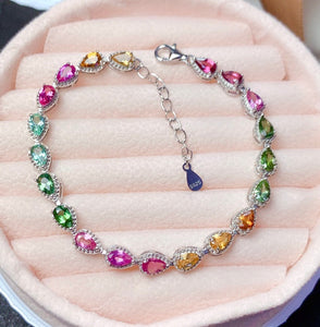 Rainbow Candy Color Tourmaline Zircon Bracelet - Unique Inspirations by Tracy and Anna