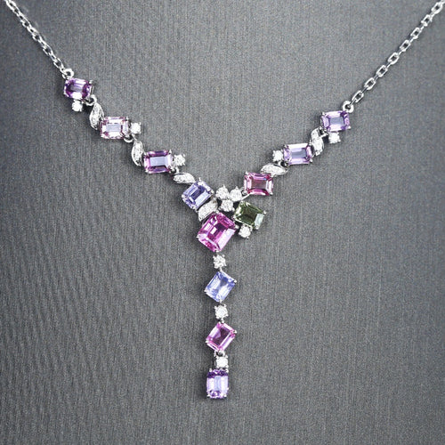 PURPLE TRICKLE DOWN NECKLACE - Unique Inspirations by Tracy and Anna