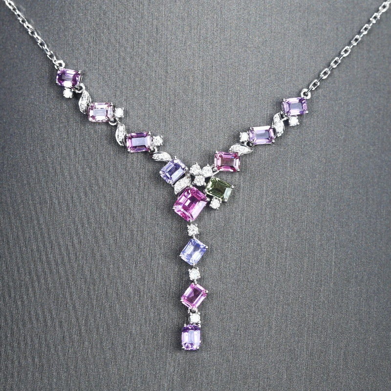 PURPLE TRICKLE DOWN NECKLACE - Unique Inspirations by Tracy and Anna