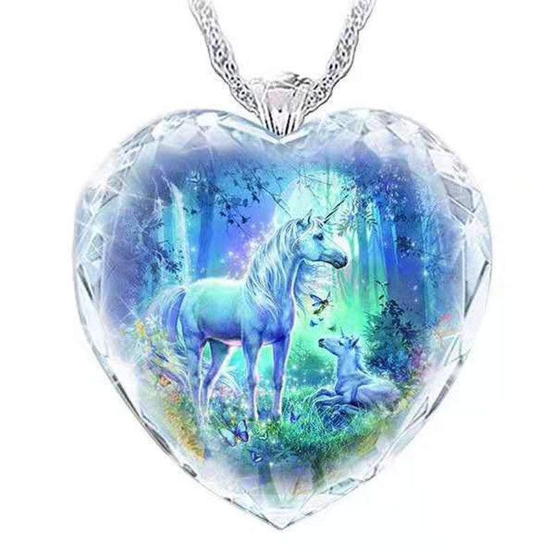 Heart Shaped Pendant Unicorn Necklace - Unique Inspirations by Tracy and Anna