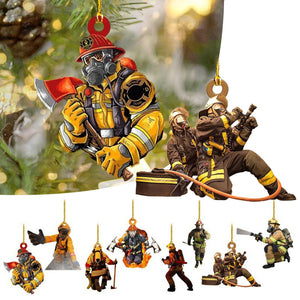 Firemen Arylic Hanging Ornaments