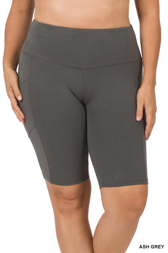 COTTON WAISTBAND BIKER SHORTS WITH POCKETS - Unique Inspirations by Tracy and Anna