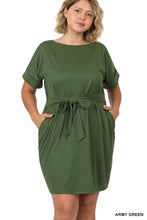 Load image into Gallery viewer, BRUSHED DTY TIE-BELT DRESS - Unique Inspirations by Tracy and Anna