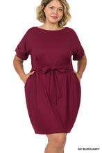 Load image into Gallery viewer, BRUSHED DTY TIE-BELT DRESS - Unique Inspirations by Tracy and Anna