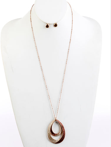 NECKLACE AND EARRING SET / GLITTER TEAR SHAPE - Unique Inspirations by Tracy and Anna