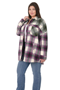 OVERSIZED COLOR BLOCK PLAID LONGLINE SHACKET - Unique Inspirations by Tracy and Anna