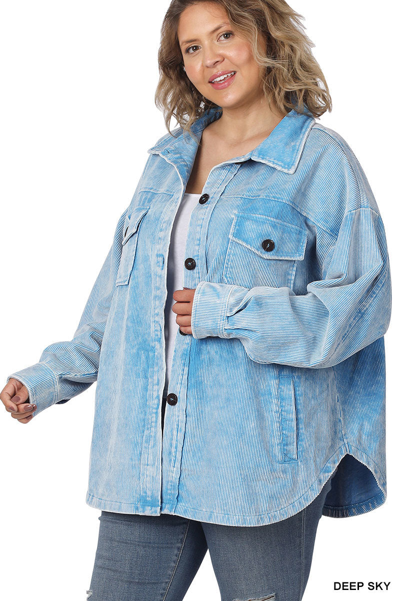 PREMIUM VINTAGE OVERSIZED CORDUROY SHACKET - Unique Inspirations by Tracy and Anna