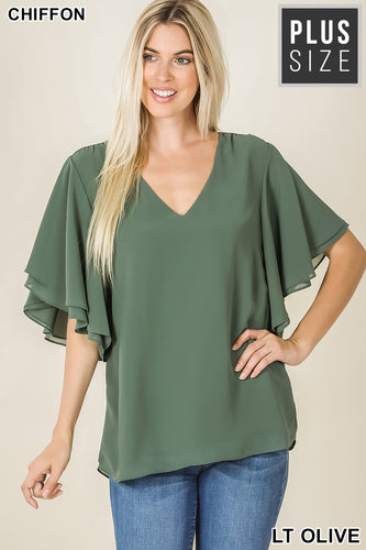 WOVEN DOUBLE LAYER CHIFFON TOP - Unique Inspirations by Tracy and Anna