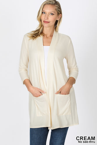 SLOUCHY POCKET OPEN CARDIGAN - Unique Inspirations by Tracy and Anna