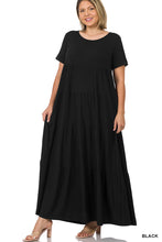 Load image into Gallery viewer, PLUS SHORT SLEEVE TIERED MAXI DRESS - Unique Inspirations by Tracy and Anna