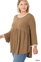 Load image into Gallery viewer, POMPOM TRIM EMPIRE WAIST SHIRRING TOP - Unique Inspirations by Tracy and Anna