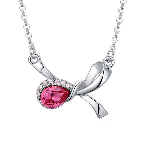 Austrian Imitated Crystal Necklace Fragrant And Elegant Rose Red - Unique Inspirations by Tracy and Anna