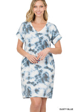 Load image into Gallery viewer, French Terry V-Neck Tie Dye Dress - Unique Inspirations by Tracy and Anna