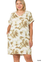 Load image into Gallery viewer, French Terry V-Neck Tie Dye Dress - Unique Inspirations by Tracy and Anna