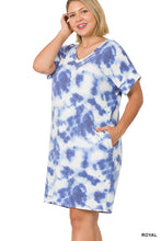 Load image into Gallery viewer, French Terry V-Neck Tie Dye Dress - Unique Inspirations by Tracy and Anna