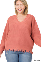 Load image into Gallery viewer, DROP SHOULDER DISTRESSED SWEATER - Unique Inspirations by Tracy and Anna