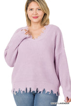 Load image into Gallery viewer, DROP SHOULDER DISTRESSED SWEATER - Unique Inspirations by Tracy and Anna
