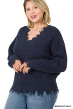 Load image into Gallery viewer, DROP SHOULDER DISTRESSED SWEATER - Unique Inspirations by Tracy and Anna