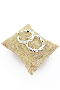 TWISTED SILVERTONE HOOP EARRINGS - Unique Inspirations by Tracy and Anna