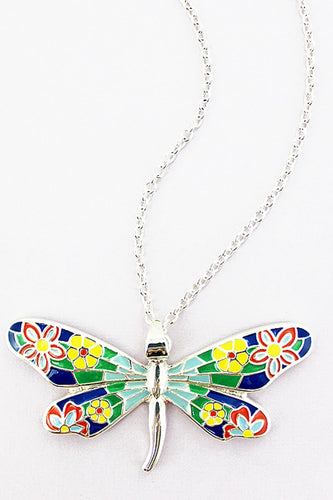 SUMMER MEADOW MOSAIC DRAGONFLY NECKLACE - Unique Inspirations by Tracy and Anna