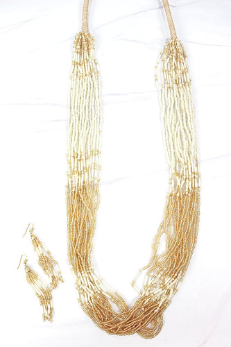 LINDA VISTA SEED BEAD ENDLESS NECKLACE AND EARRING SET - Unique Inspirations by Tracy and Anna