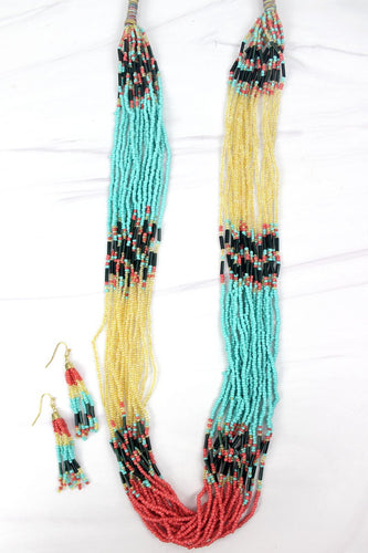 KAYSVILLE SEED BEAD ENDLESS NECKLACE AND EARRING SET - Unique Inspirations by Tracy and Anna