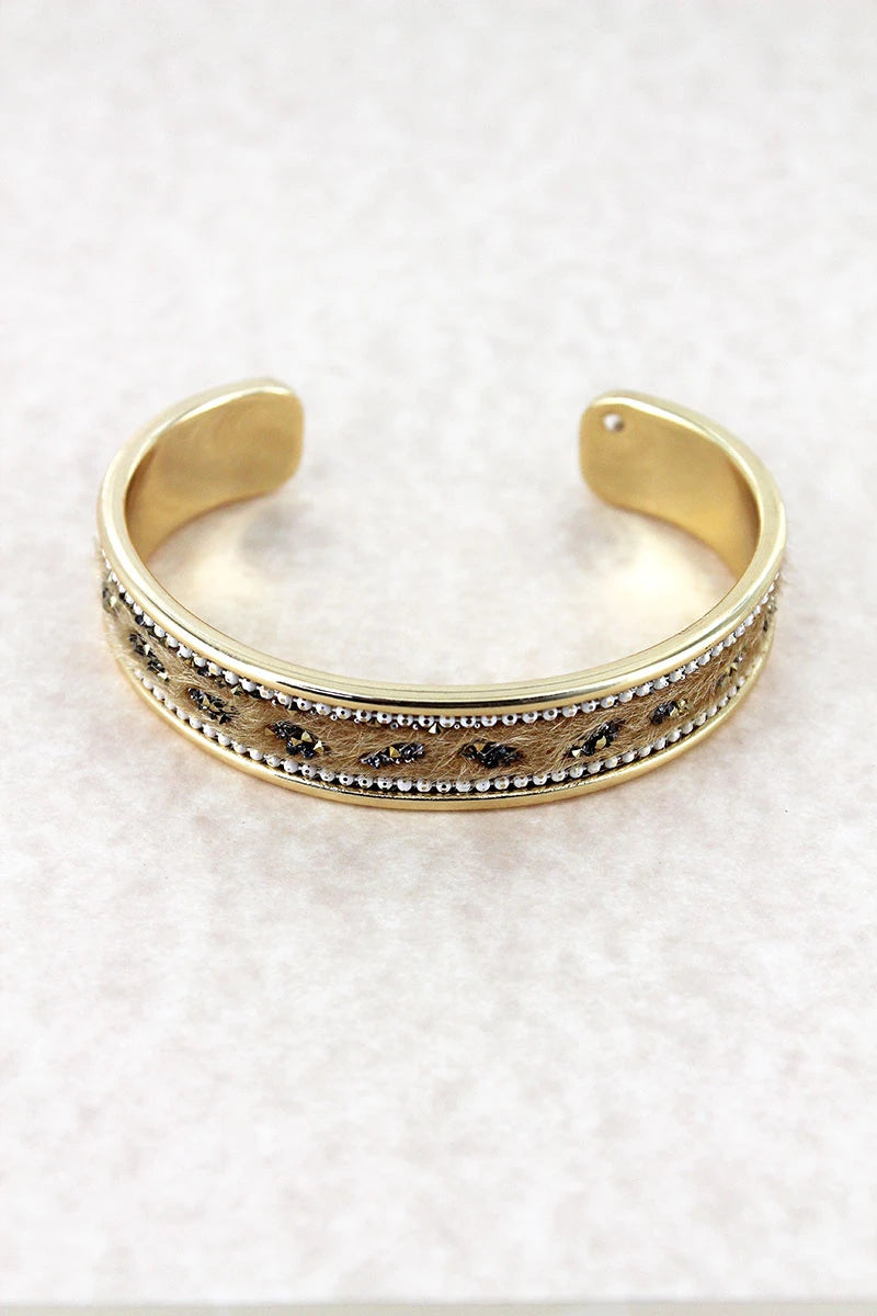 Crystal & Faux Fur Cuff Bracelets - Unique Inspirations by Tracy and Anna